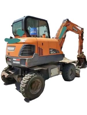 6 Ton DX60W Used Doosan Excavator Digging Force 28KN Doosan